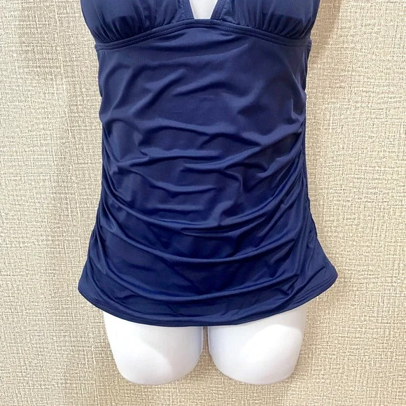 Calvin Klein Halter Swimsuit Cami Tankini Tank Top Blue sz S Padded Cups - Picture 3 of 5